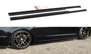 Side Skirts Diffusers Audi A8 Long D4 - Gloss Black