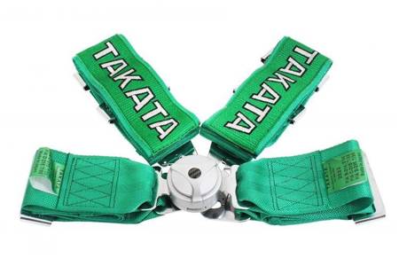 Racing seat belts 4p 3" Green Takata Replica