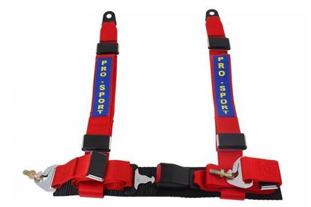 Racing seat belts 4p 3" Red - Pro Sport