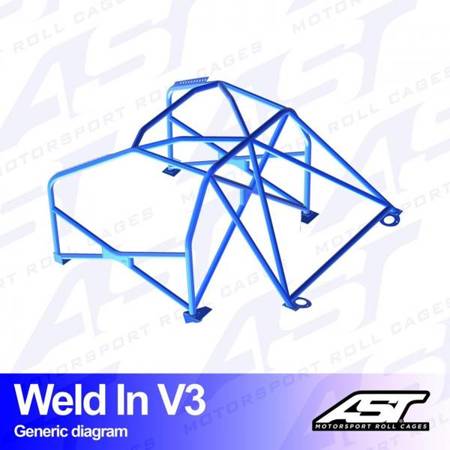 Roll Cage NISSAN Silvia (PS13) 2-doors Coupe WELD IN V3