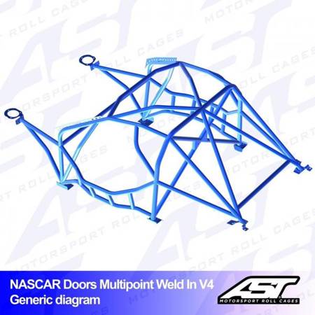 Roll Cage NISSAN Silvia (PS13) 3-doors Hatchback MULTIPOINT WELD IN V4 NASCAR-door